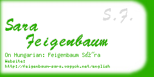 sara feigenbaum business card